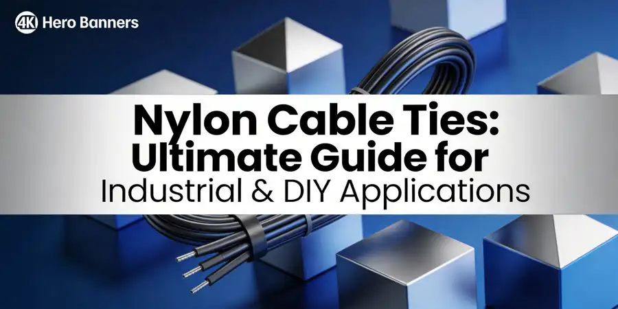 Nylon Cable Ties Ultimate Guide showing industrial cable management solutions with organized wiring bundles